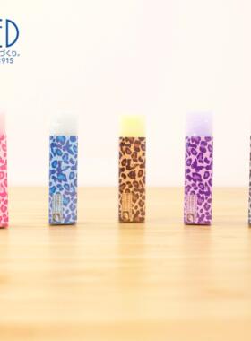 日本SEED少女系列豹纹半透明果冻橡皮学生考试用擦除干净集屑少