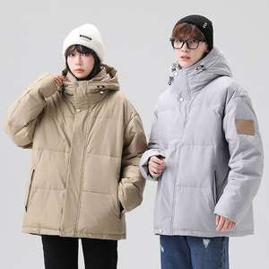 白鸭绒羽绒服男加厚冬季连帽情侣保暖面包服外套6581-P155图片