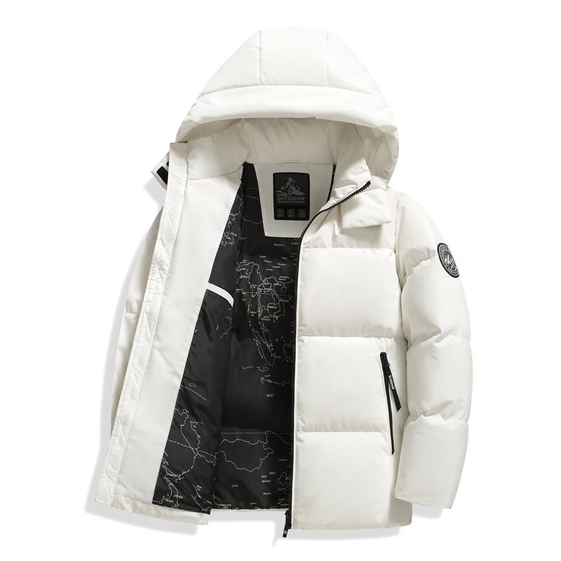 新标90鹅绒户外工装短款连帽羽绒服保暖加厚外套上衣DB919-p210，男装羽绒服，星座1210A