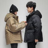 潮牌原版冬季短款加厚外套阔版港风欧美羽绒服男女同款H201-P160，男装羽绒服，星座1210A