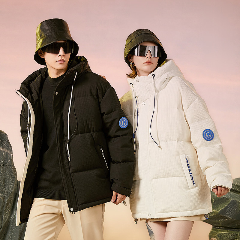 跨境新款加厚羽绒服男学院华夫格学生连帽冬季保暖外套2481-P120，男装羽绒服，星座1210A