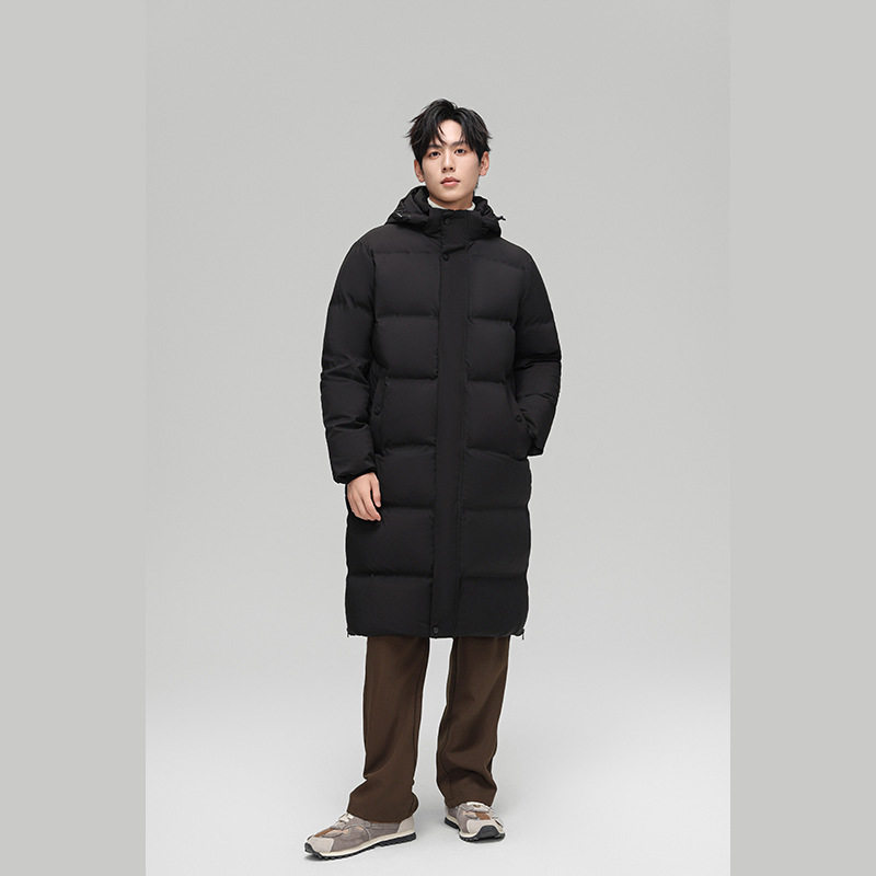 90%白鸭绒羽绒服长款过膝连帽压胶加厚保暖外套H810-P260368,男装羽绒服,星座1210A