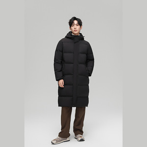 90%白鸭绒羽绒服长款过膝连帽压胶加厚保暖外套H810-P260368图片
