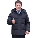 大码冬中老年羽绒服短款宽松连帽款加厚爸爸装保暖外套yr012-P120，男装羽绒服，星座1210A
