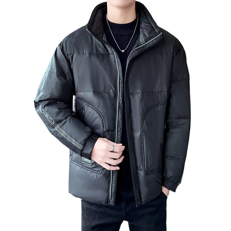 港风标50%白鸭绒羽绒服冬季男短款保暖时尚立领外套男7503-P120,男装羽绒服,星座1210A