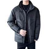 港风标50%白鸭绒羽绒服冬季男短款保暖时尚立领外套男7503-P120，男装羽绒服，星座1210A