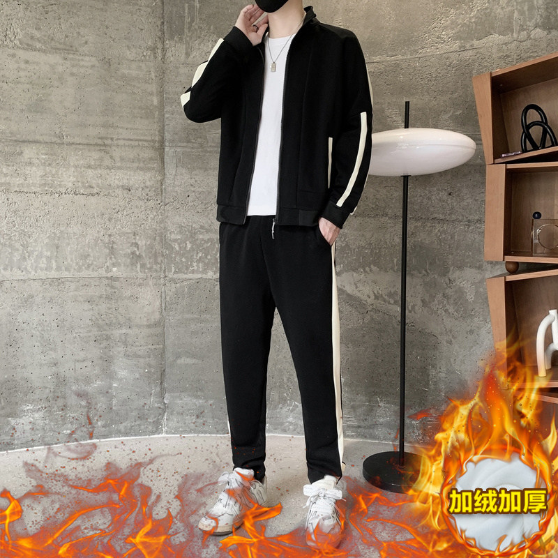 60%棉40%聚酯纤维运动套开衫卫衣外套两件套男TZ015-P95加绒P115,男装T恤,星座1210A