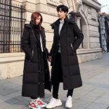 2025新款情侣白鸭绒羽绒服情侣长款过膝加厚宽松韩版潮6577-P130，男装羽绒服，星座1210A