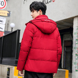 2025新款羽绒服男外套学生情侣外套羽绒服加厚短款连帽YR012-P120，男装羽绒服，星座1210A