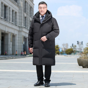 中老年爸爸装锁温背带中长款90%鹅绒服连帽外套H86-P310488元图片