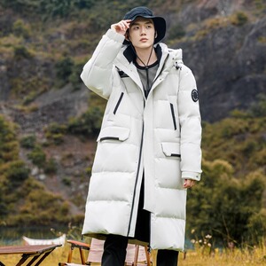 标90%白鸭绒羽绒服长款连帽保暖加厚连帽外套冬装DB97-P350图片