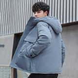 2025冬青年男士羽绒服男短款加厚连帽韩版帅气潮学生外套6563-P90，男装羽绒服，星座1210A