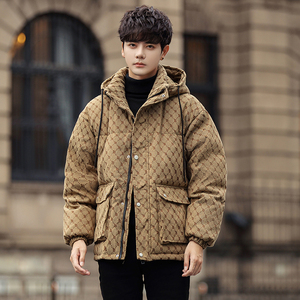 港风潮牌羽绒服上衣冬季短款加厚外套青年男阔版羽绒服H201-P160,男装羽绒服,星座1210A