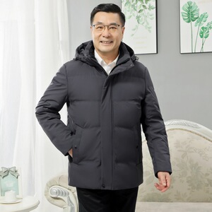 现货足爸爸90%白鸭绒羽绒服男爷爷加厚老人冬装防寒外套6808-P140图片