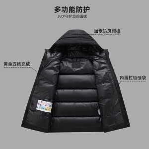 冬装新标短款连帽白鸭绒羽绒服百搭简约男女防寒外套DB259-P180图片