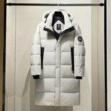 新标白鸭绒羽绒服潮牌长款过膝连帽加厚男女情侣外套2689-P190，男装羽绒服，星座1210A