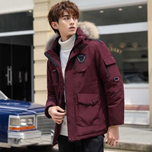 大货主推现货足韩跑男同款大毛领羽绒服男加厚可脱卸帽外套P85图片