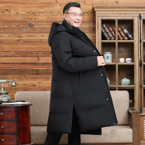 90%白鸭绒爸爸装中老年长款男加厚保暖外套羽绒服H81-p220328图片