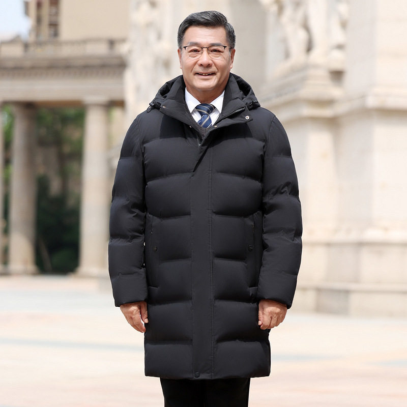冬装中长款加厚加大修身时尚中年爷爷羽绒服外套6809-P180298,男装羽绒服,星座1210A