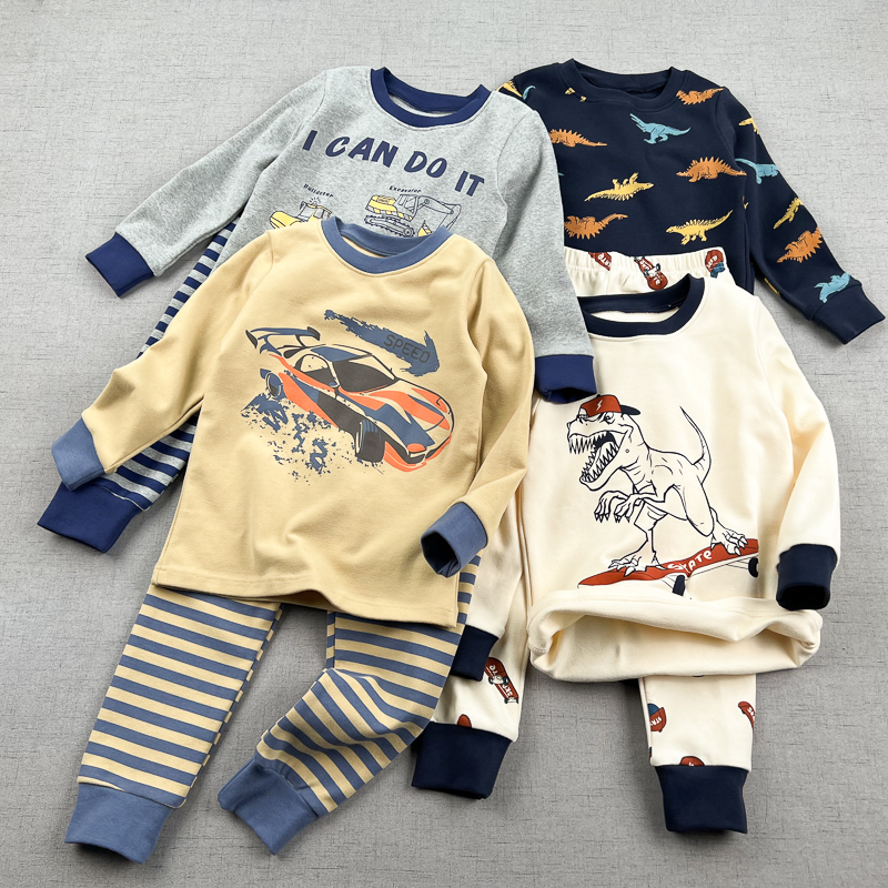 双面磨毛全棉印花内衣套装