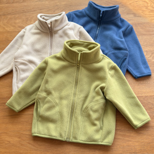 柔糯摇粒绒外套 好穿 儿童男童女童日系立领抓绒衣 三季 轻便保暖
