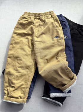 纯棉内衬~夹棉厚棉裤110-170 男童冬季加厚休闲裤 一条过冬长裤