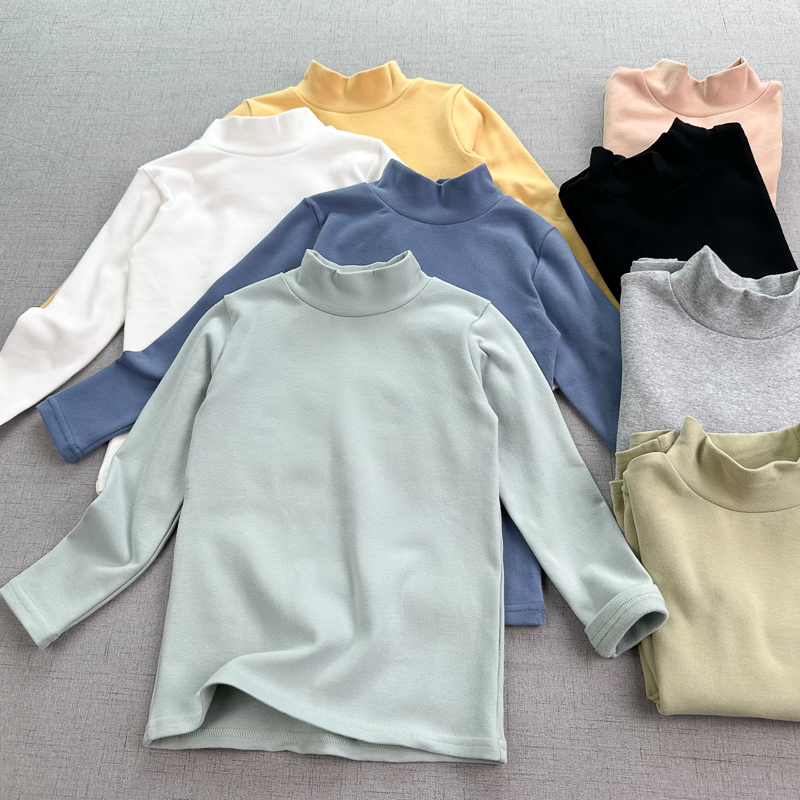 A类重磅磨毛棉秋冬半高领打底衫