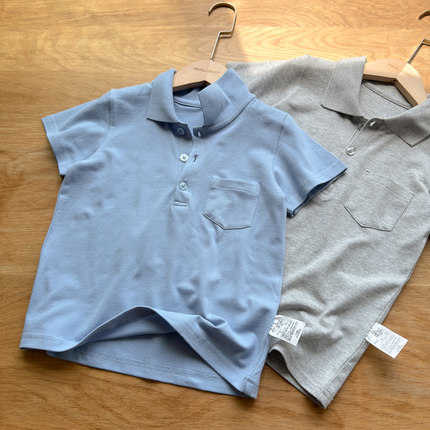 日系简约~A类网眼棉~短袖POLO衫 儿童男童纯棉夏季T恤校服演出服