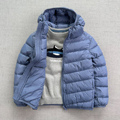 日系 秋冬90鸭绒连帽外套 儿童羽绒内胆 可收纳轻薄羽绒服90 155