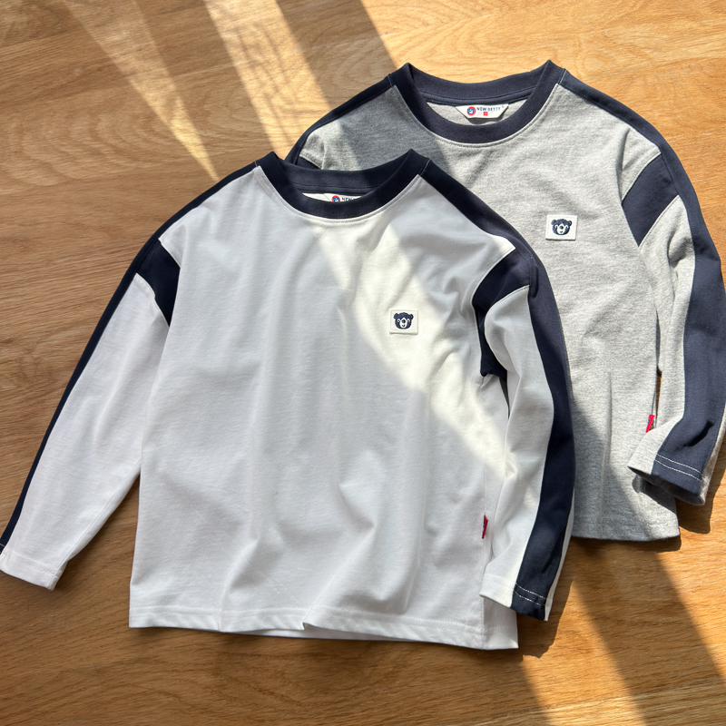 男童纯棉圆领长袖T恤春秋打底衫