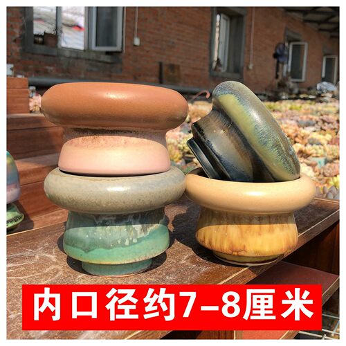 景德镇手工矮多肉花盆粗陶透气