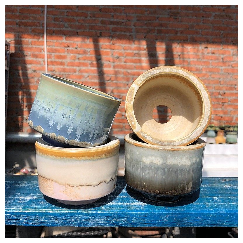 小号矮钵钵盆景德镇手工拉坯粗陶透气简约省空间复古多肉花盆,鲜花速递/花卉仿真/绿植园艺,花盆,淘宝优惠券,粉丝福利购,淘宝优惠卷