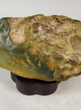 H745精品天然和田玉原石黄绿色9.17斤手镯牌子珠子吊坠牌子料