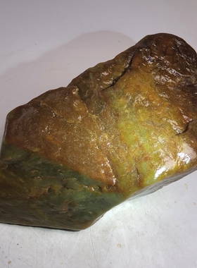 829精品天然和田玉河磨玉原石黄绿摆件13.45斤手镯牌子珠子吊坠料