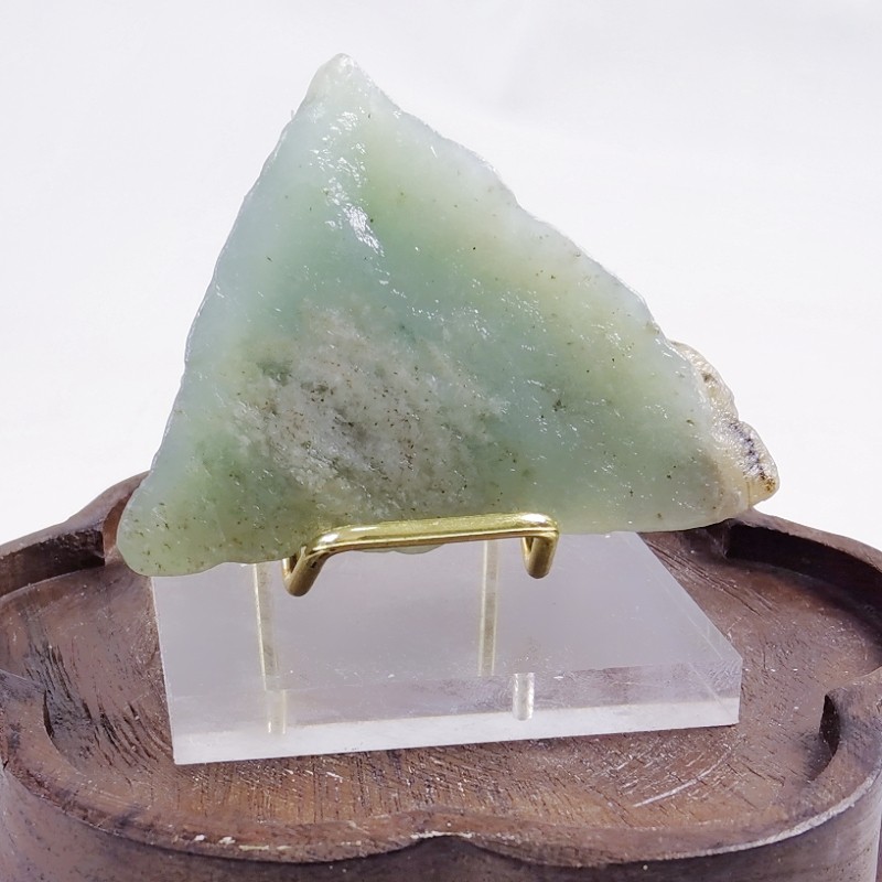 亏甩新疆岫玉蓝冰天青冻原石观赏石 珠子吊坠牌子料117克