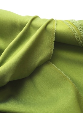 镇店之宝 40MM 黄绿色重磅宽幅弹力真丝棉面料 门幅124厘米