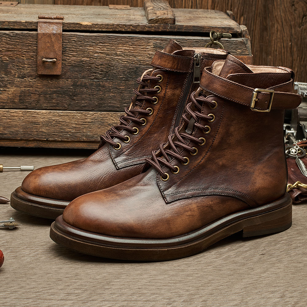 手工鞋男马丁靴男真皮英伦冬季