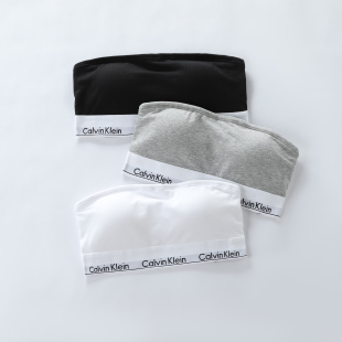 CK国内代购 文胸QF5295 23春夏女士透气无钢圈无肩带内搭棉质抹胸式