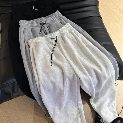 高腰运动休闲九分抽绳卫裤