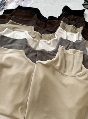 软糯双面绒加厚高领打底衫女秋冬修身弹力显瘦半高领内搭长袖T恤