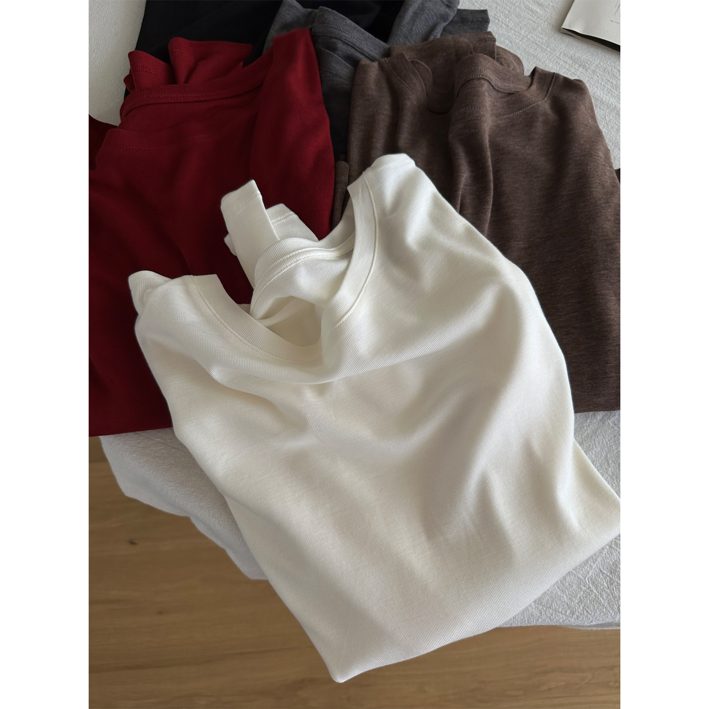 莱赛尔桑蚕丝圆领长袖T恤女打底