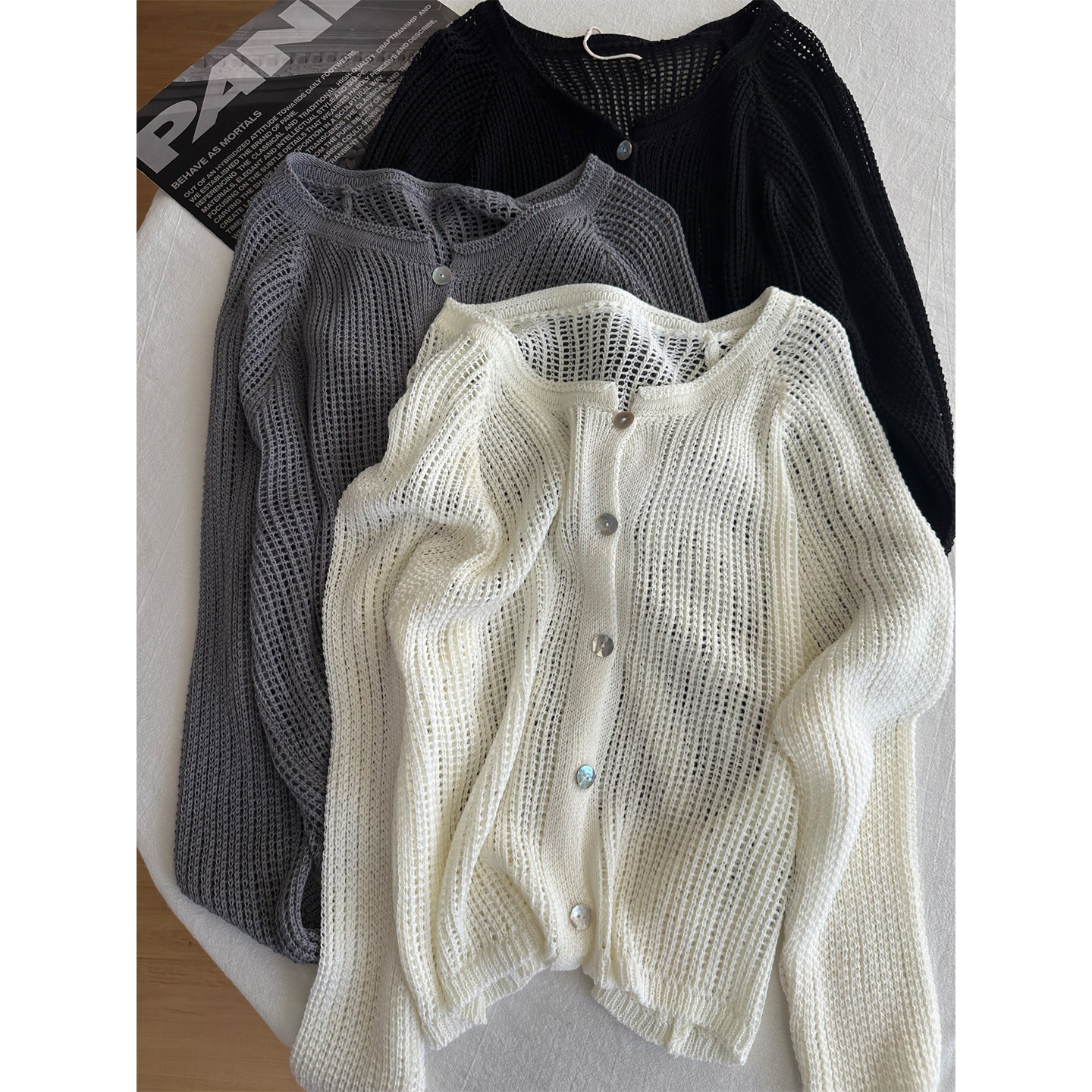 镂空慵懒风针织开衫女空调防晒衫