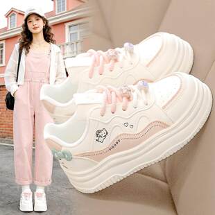 [明星同款]女鞋2026新款春季厚底小白鞋女款初中生运动休闲板鞋轻