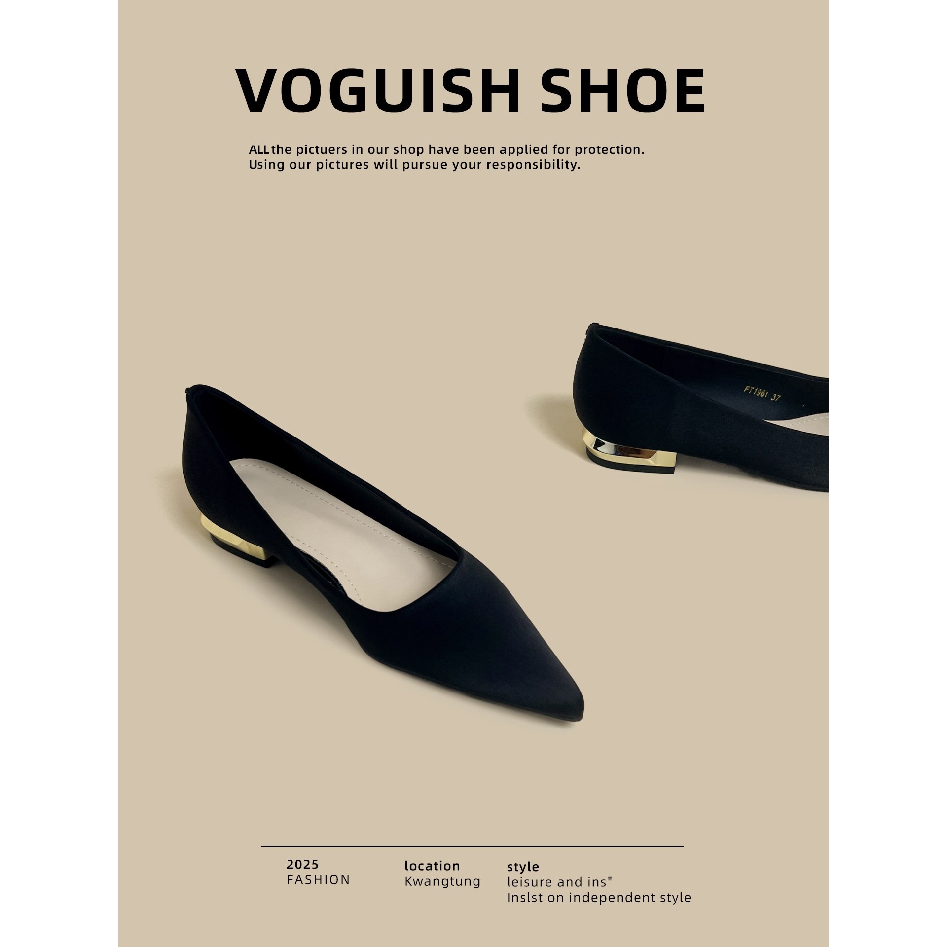 [明星同款]2025新款黑色尖头浅口平底鞋女鞋通勤风方跟一脚蹬气质,女鞋,浅口单鞋,淘宝优惠券,粉丝福利购,淘宝优惠卷