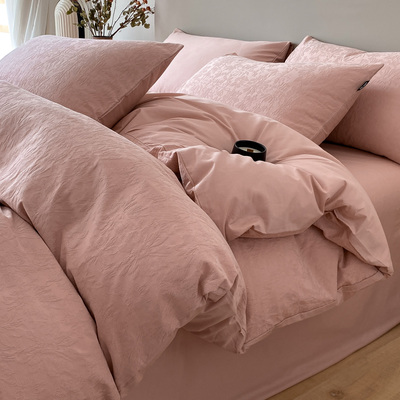 色织提花纯棉加厚水洗棉四件套