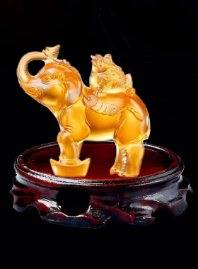 2026年属龙金蟾拜象宝懿琉璃摆件