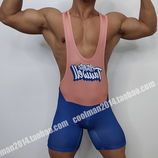 紧身连体背心男士性感健身摔跤举重体操服训练衣深蹲田径运动速干