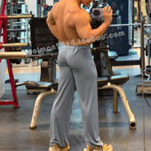 显翘臀男士 健身运动瑜伽裤 居家冰丝长裤 宽松直筒丝滑清凉休闲睡裤