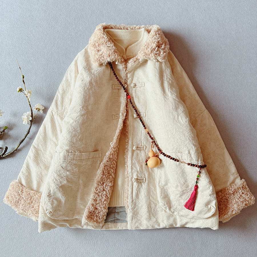 国风新中式冬季女装纯亚麻提花手工盘扣夹棉加厚毛领棉衣棉服棉袄,女装/女士精品,棉衣/棉服,淘宝优惠券,粉丝福利购,淘宝优惠卷