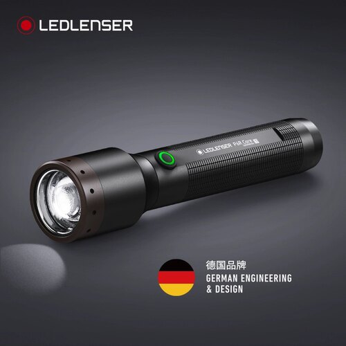 德国Led lenser p6r core户外便携可调焦18650充电电池强光手电筒